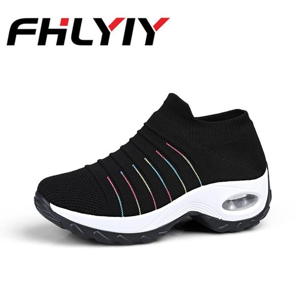 

dress shoes comfortable women platform sneakers ladies wedges casual trainers femme height increasing, Black