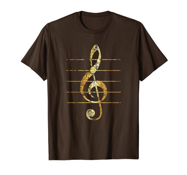 

Treble Clef Lines (Vintage Golden-Yellow) Music Musician T-Shirt, Mainly pictures