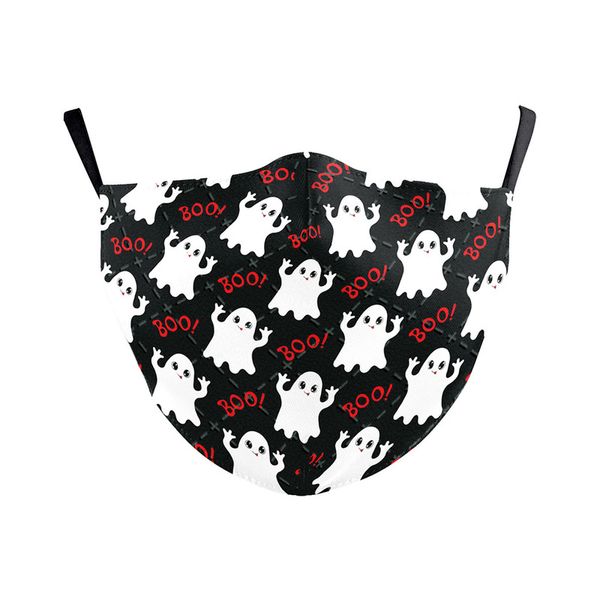 

cute little ghost pattern printed masks (no filter) pack of 5 pieces comfortable hygiene reusable washable effective filtering dust