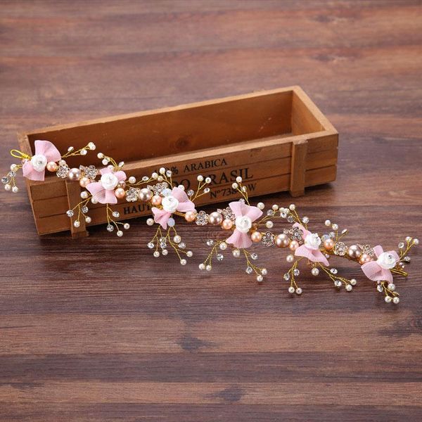 

hair clips & barrettes gorgeous bowknot headband pearl jewelry crystal tiara women crown wedding accessories maea99, Golden;silver