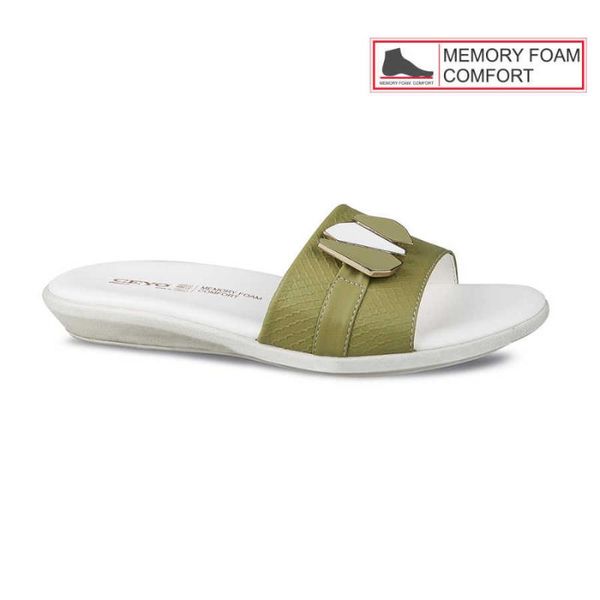 

slippers ceyo 9827-17 women white pink black green summer banded fashion memory foam soft anatomic footvear artificial leather
