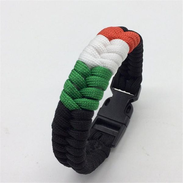

outdoor gadgets mexican flag red white green ribbon paracord bracelet 550 survival tools