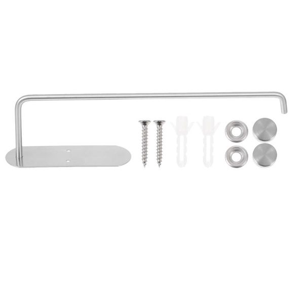 

toilet paper holders stainless steel punch roll rack wall mount shelf (silver)