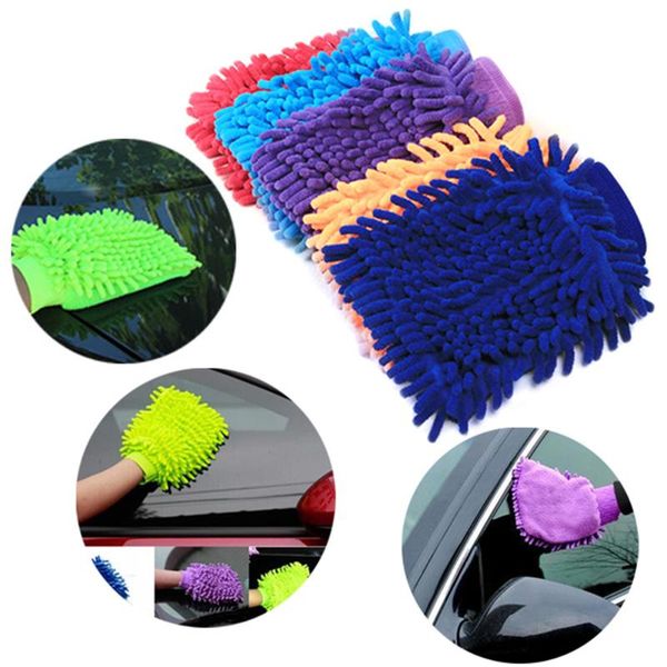 

car sponge double sided microfiber washing hand gloves window dust cleaning glove household towel kitchen accessories 1227/
