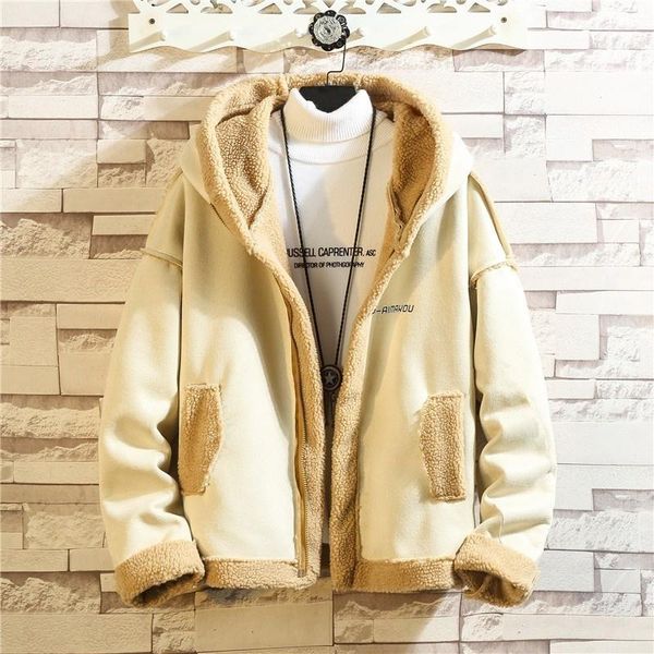

men's jackets mens winter coat thicken warm fleece hooded jacket men streetwear motorcycle fashion casual outerwear large size 5xl, Black;brown