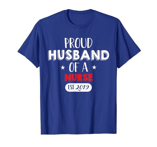 

proud husband of a nurse est 2019 graduation gift, White;black