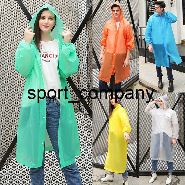 Yağmurluk Erkekler Kadınlar Çocuk Su Geçirmez Ceket PE Kapüşonlu Yağmurluk Yağmurluk Panço Rainwear Moda EVA Temizle Şeffaf Yağmurluk