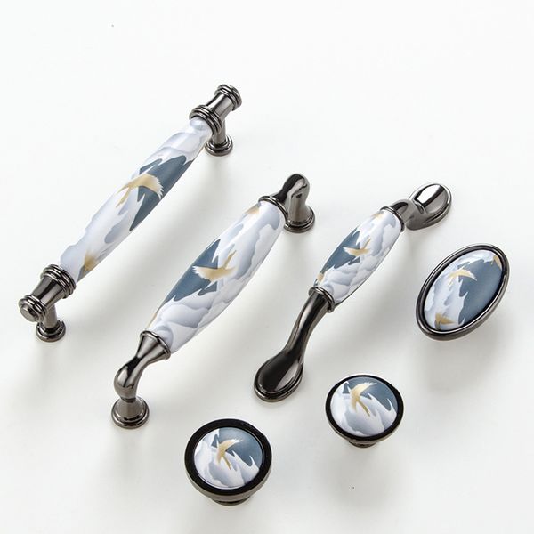 

sky blue ceramic door handles european antique furniture handles drawer pulls kitchen cabinet knobs handles