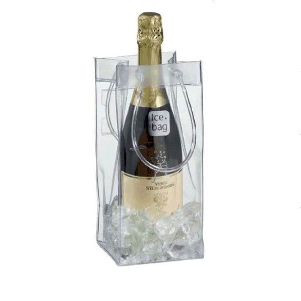 Borsa per il ghiaccio in PVC Refrigeratore per vino Refrigeratore per vino Sacchetti regalo Strumento per vino Spessore 0,5 mm Borsa per il ghiaccio 24 * 11 * 11 cm