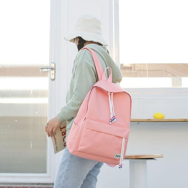 

backpack women's school bag 2021 style lanyard canvas middle students