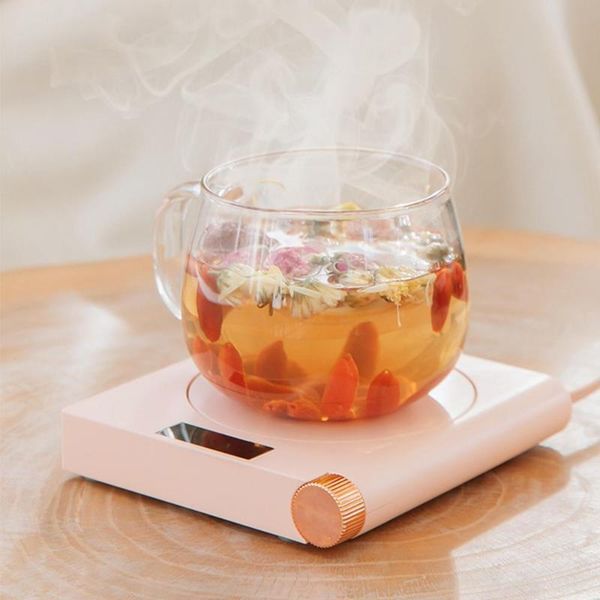 

55 degrees mini heating coasters usb charging warmer heat base 3 levels of adjustment constant temperature cup mat for home