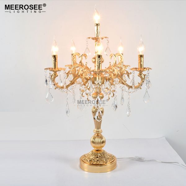 

luxurious crystal table light modern gold desk light wedding candelabra vintage crystal table lustres living room bedroom lighting