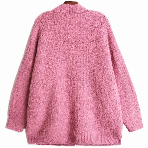 

women's sweaters [eam] khaki pocket big size knitting cardigan sweater loose fit v-neck long sleeve women fashion autumn winter 2022 1d, White;black