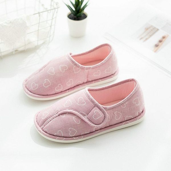 

slippers autumn air permeable thick soled indoor floor home cotton women non-slip rubber girl female shoes, Black