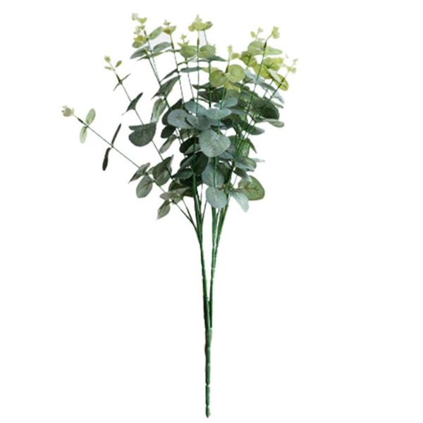 

decorative flowers & wreaths 16 heads eucalyptus bouquet branches silk artificial leaves flower decorations