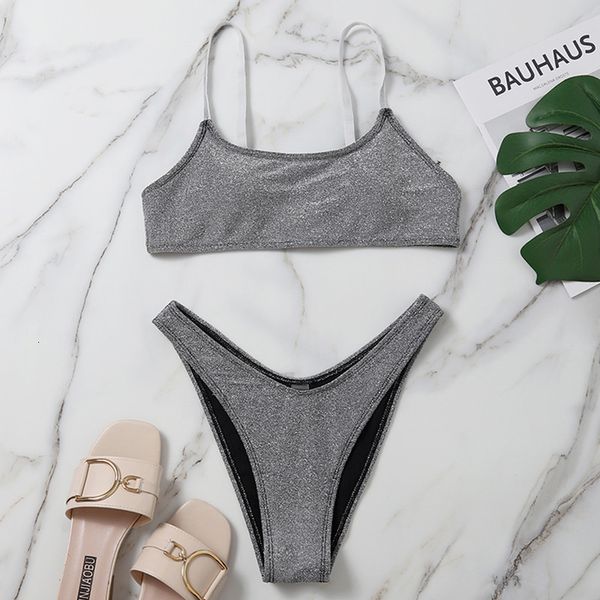 

40 # women badmode effen color split sling bikini set and comfortable glossy badpak beachwear buyer 2020 news, White;black