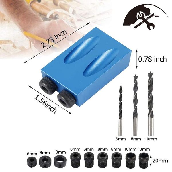 

professional drill bits 14pcs oblique hole locator bit woodworking pocket jig kit angle guide set puncher diy carpentry tool