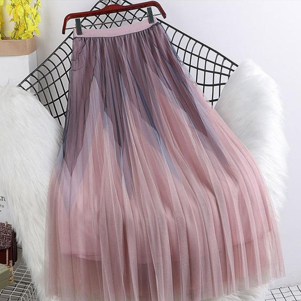 

skirts spring autumn tulle skirt long womens elegant maxi tutu, Black