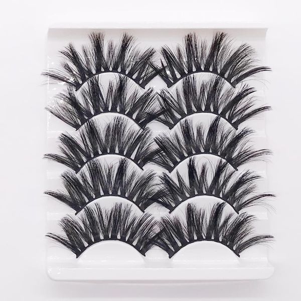 

false eyelashes 10pairs natural 3d mink lashes wispy faux handmade fake eyelash extension reusable cilios postiÃ§o