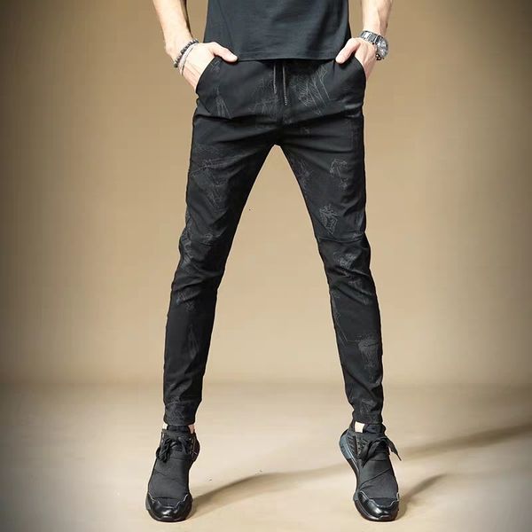 

new fashions autumn men's fine sports pants male printing zrl6, Black