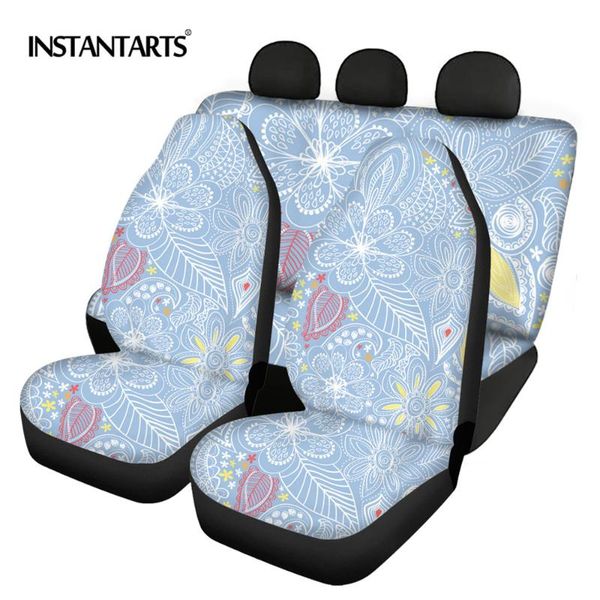 

car seat covers instantarts paisley pattern blue fashion automobile protector fit most vehicle front and back set of 5