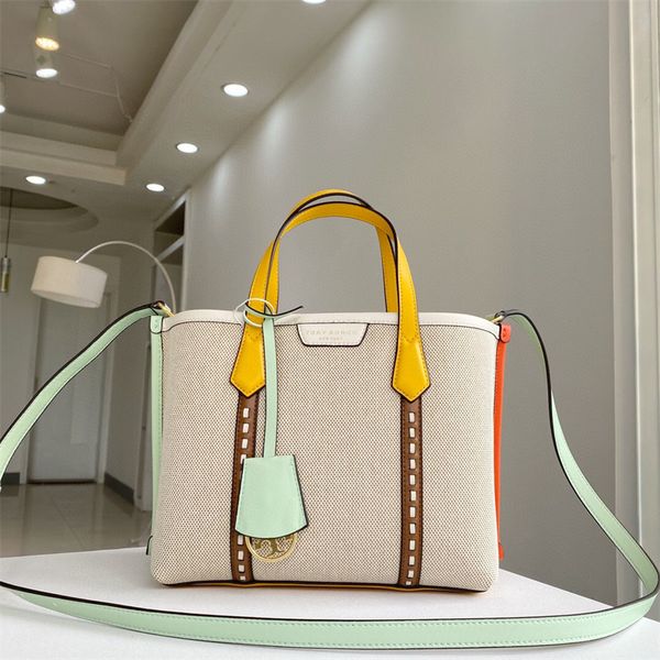 

outlet tb perry color matching bag bag canvas leather storage s shopping fashion one shoulder messenger luxuryss designerss yw