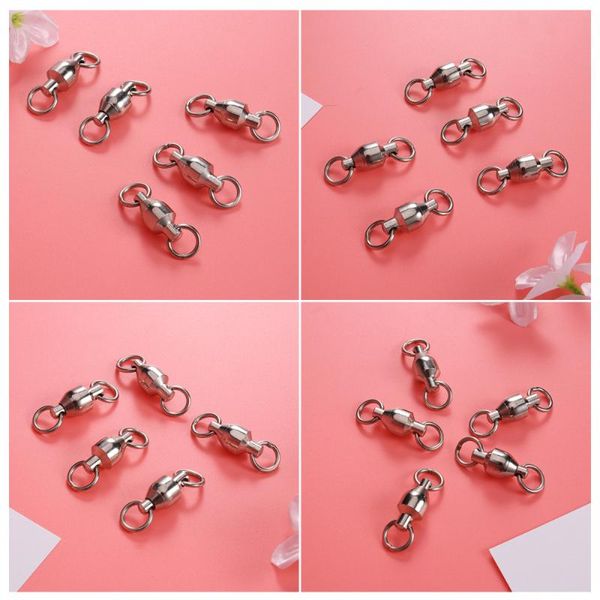 

100pcs fishing bearing swivels with solid ring - size 10 (silver)