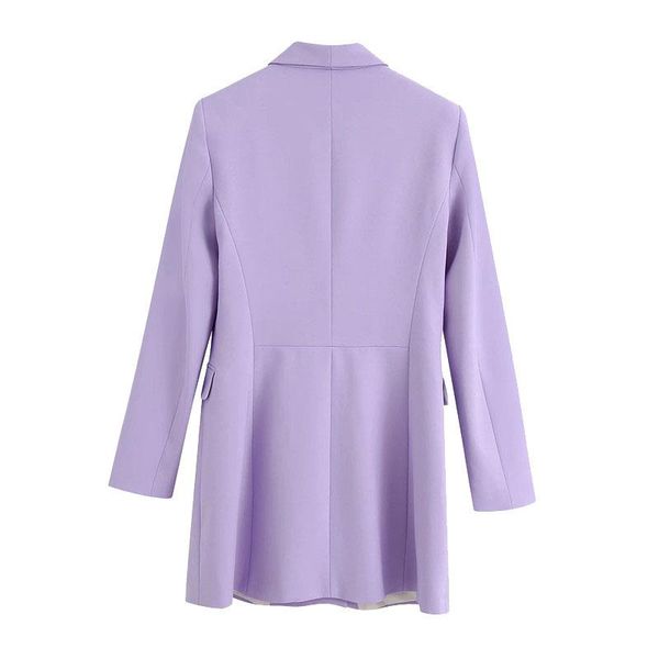 

women's suits & blazers women fashion double breasted blazer coat vintage lobg sleeve solid color flap pocket outwear chic office laies, White;black