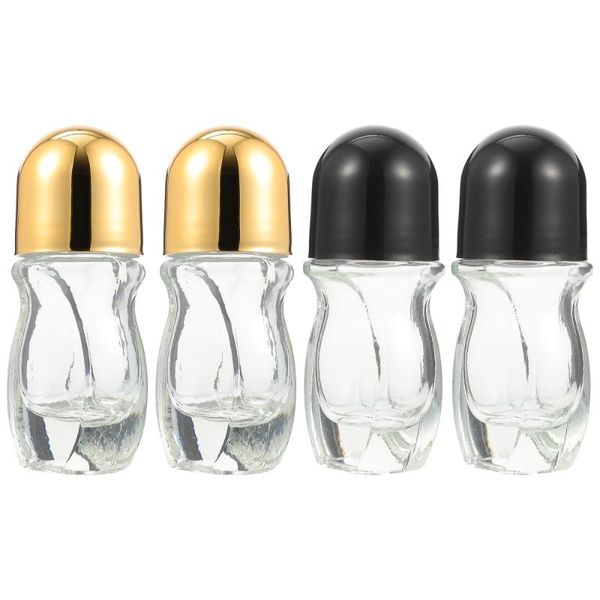 

storage bottles & jars 4pcs 30ml essential oil glass roller container dispenser