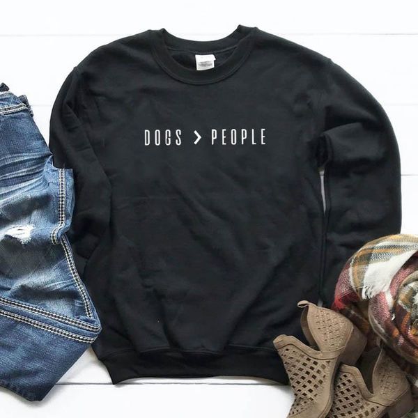 

women's hoodies & sweatshirts dogs people funny sweatshirt streetwear fashion letter print women clothing dog lover stylish long sleeve, Black