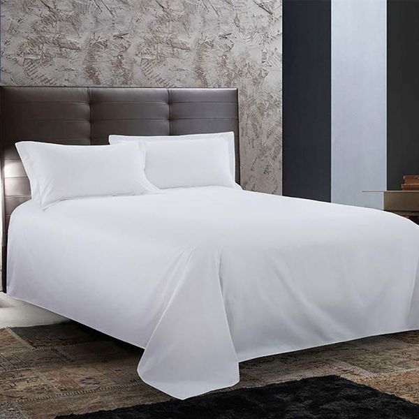 

sheets & sets double pure white bed linen for el, beauty salon polyester cotton luxury bedding, bedroom single sheet