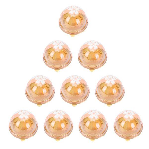 

gift wrap 50 sets moon cake box clear pastry with sakura sticker for home (golden)