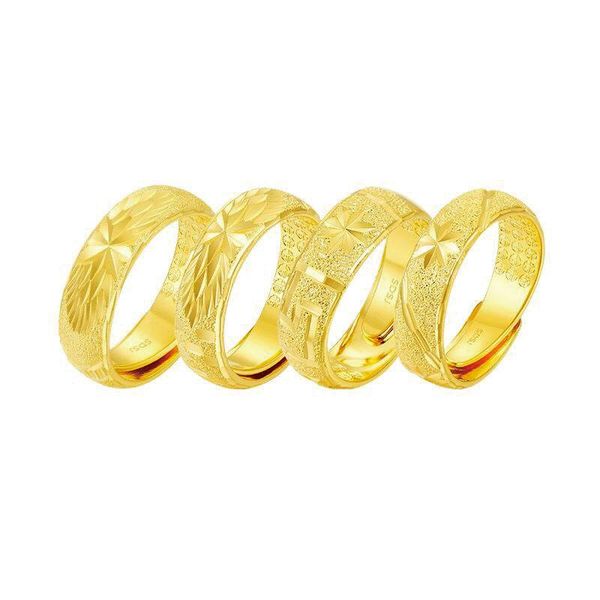 

wedding rings mxgxfam in stock embroidery ( ajusted ) jewelry for women classic 24 k pure gold color original design, Slivery;golden