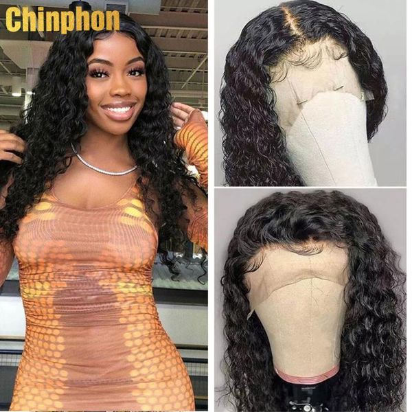 

lace wigs deep wave frontal wig malaysia front human hair for black women 13x4 swiss natural color, Black;brown