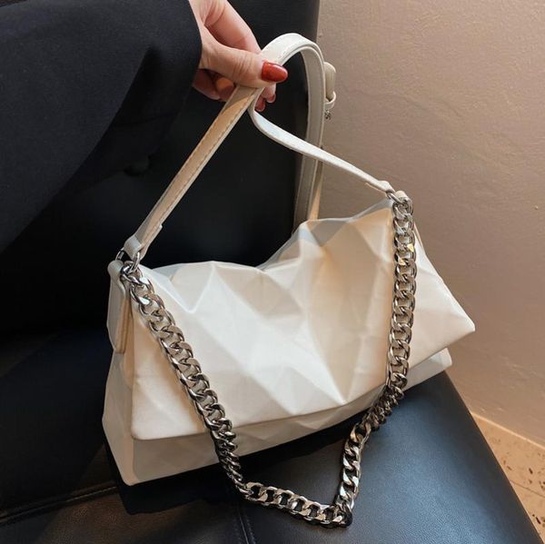 

evening bags korean fashion matte chain shoulder bag women geometry messenger black small plain folding casual crossbody