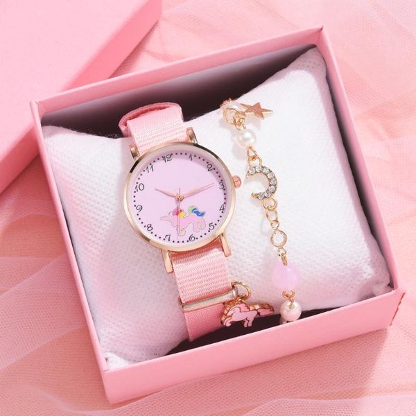

wristwatches kids watches set students children pink watch girls leather strap child hours quartz wristwatch girl gift clocks 20 styles, Slivery;brown
