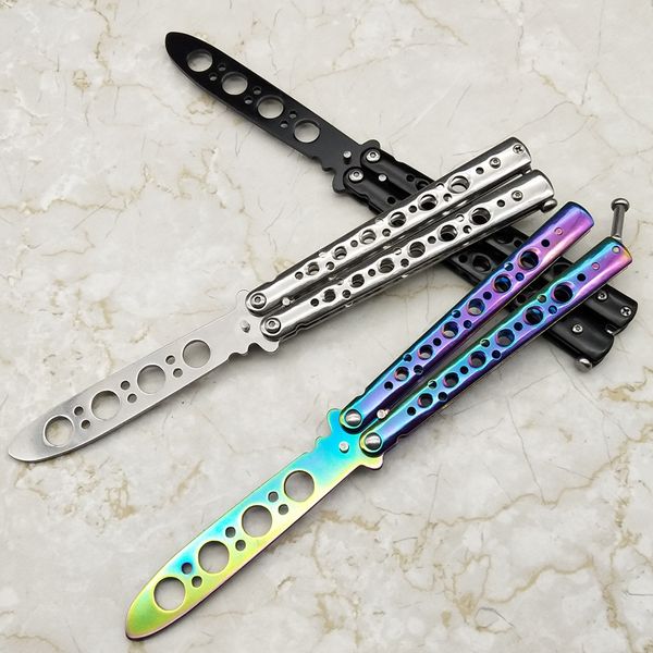 

portable folding butterfly knife csgo balisong trainer stainless steel pocket practice knife training tool for outdoor games