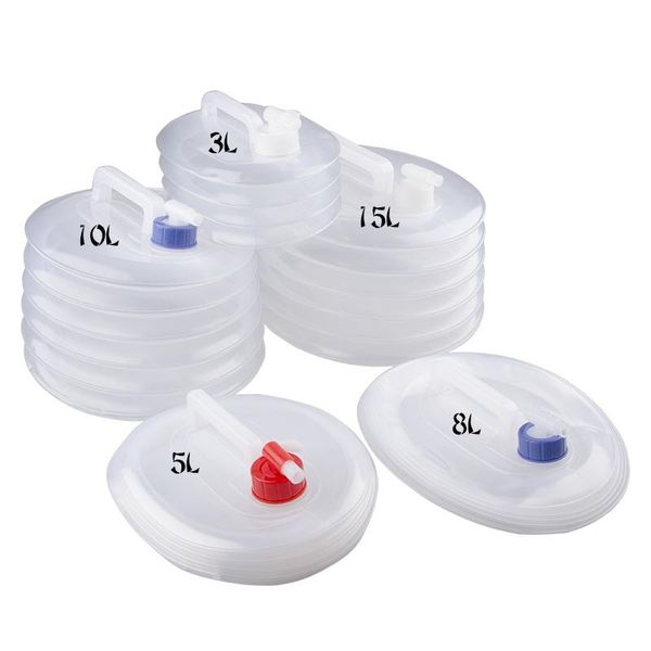 

car organizer outdoor water bucket camping foldable with tap 3l/5l/8l/10l/15l collapsible survival applicable bottle container