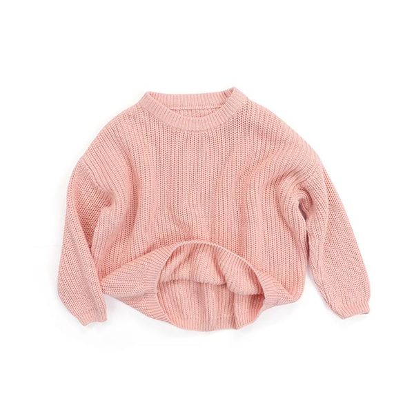 

0-5y korea style kids baby boys girls sweaters autumn winter warm thick soft knited solid long sleeve sweater outwears pullover, Blue