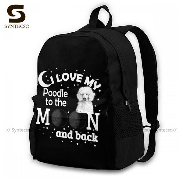 

poodle backpacks polyester daily girl backpack breathable streetwear bags