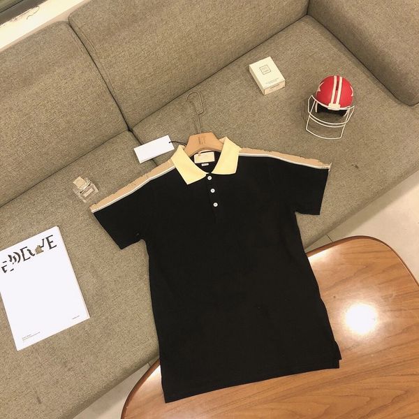 

2021 summer lapel polo shirt short-sleeved men's brand trend ins business half-sleeved t-shirt men, White;black