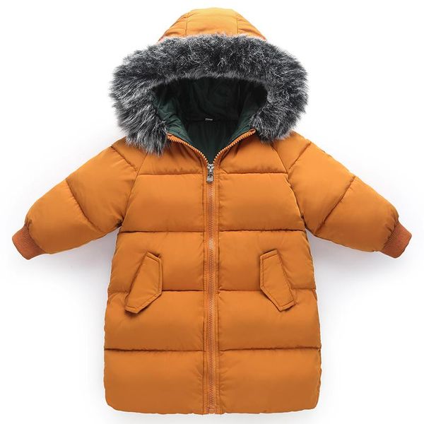 

coat children's down jacket long boys and girls hooded thick warm baby winter, Blue;gray
