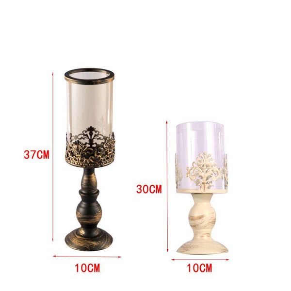 

candle holders 1set vintage nordic style holder tall glass candlestick metal crafts romantic home wedding decoration