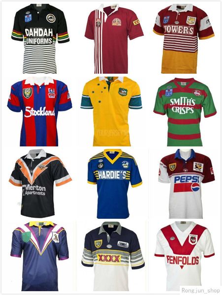 

retro rugby jersey bull highlanders panthers blue bronco chiefss st george maroons hurricanes crusaders rabbit lan holden sea eagles, Black;gray