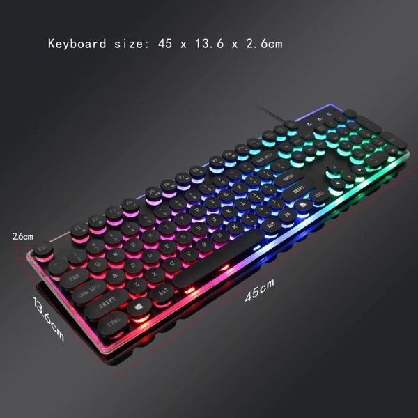 

keyboards zl gaming keyboard ergonomic design mechanical feeling with rainbow led backlit non-slip and spill-resistant