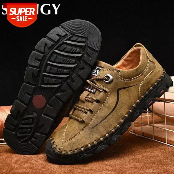 

new casual men shoes handmade warm lace-up loafers comfortable men's shoes flock flat temperament males #vp5u