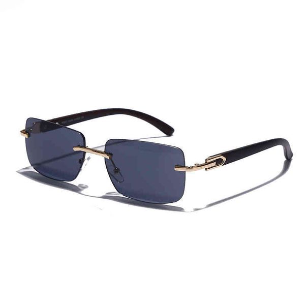 

personality net red rimless sunglasses ocean piece sunglasses men's square women's, White;black