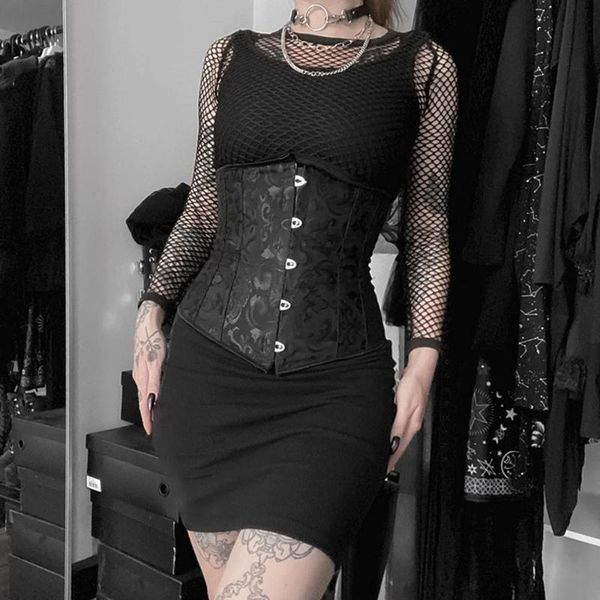 

belts rosetic black print women cummerbunds 2021 gothic fashion wide vintage lace up slim dresses decoration goth waistband, Black;brown