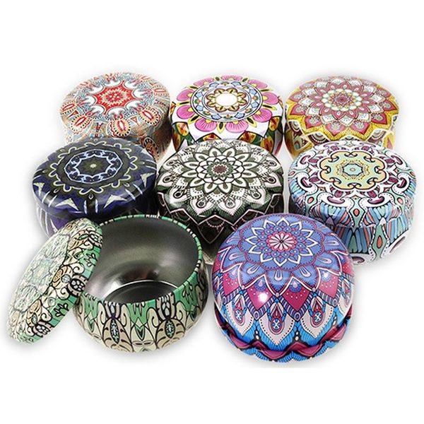 

printed pattern candletins vintage flower mini pots jars jewelry spices iron storage box container gifts decoration@#e02 candles