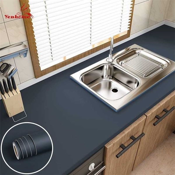 Spessore Soft Touch Pellicola decorativa Cucina Controsoffitto Carta da parati Armadi Adesivi autoadesivi impermeabili Ristrutturazione mobili 211217